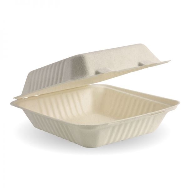 8x8" Square Natural Clamshell 200/Carton