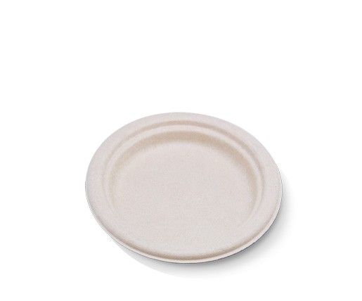 7" Sugarcane Round Plate Natural 1000/Carton