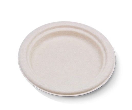 10" Sugarcane Round Plate Natural 500/Carton