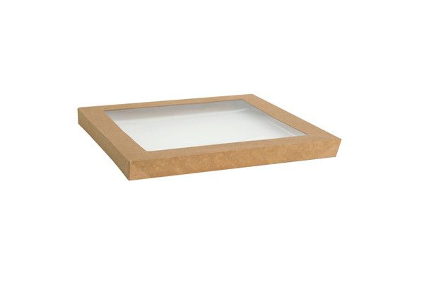 Brown/PET Medium Catering Tray Lid 100/Carton