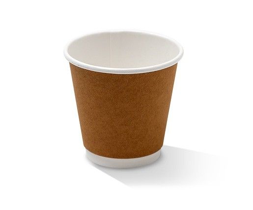 8oz* D/W Cup Plain Brown 500/Carton
