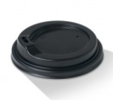 8*/12/16oz Plastic Spout Lid Black 1000/Carton