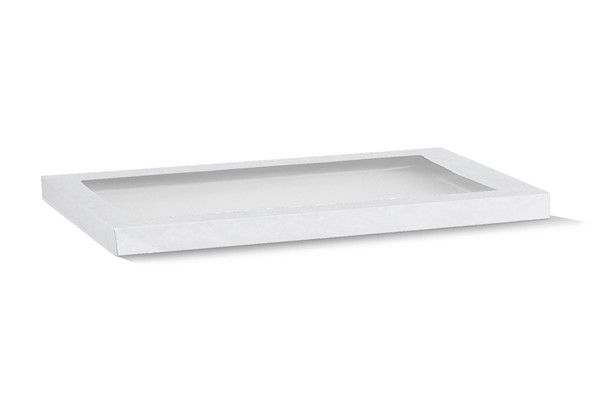 White/PET Large Catering Tray Lid 100/Carton
