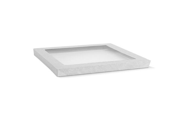 White/PET Medium Catering Tray Lid 100/Carton