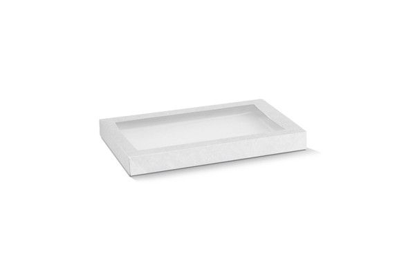 White/PET Small Catering Tray Lid 100/Carton